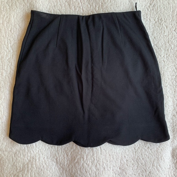 NWT Black Topshop Stretch Scalloped Skirt - Picture 5 of 9